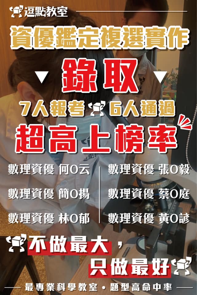 資優鑑定複選超高錄取率